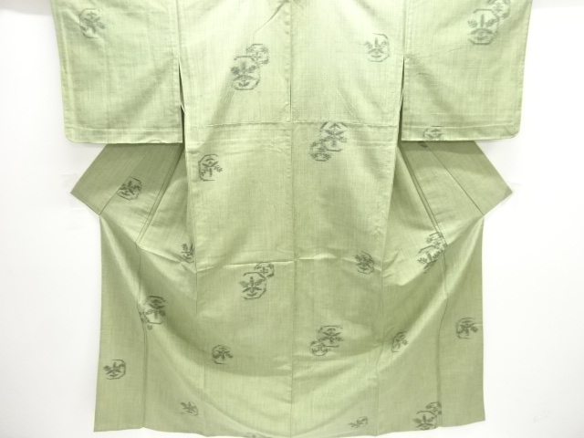 JAPANESE KIMONO / ANTIQUE KIMONO / SILK / HITOE TSUMUGI / WOVEN ABSTRACT